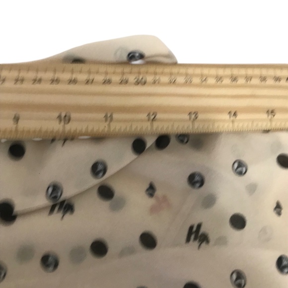 Women's Semi Sheer Polka Dot Blouse With Mock Turtleneck Light Cream/Beige Small - Picture 6 of 12